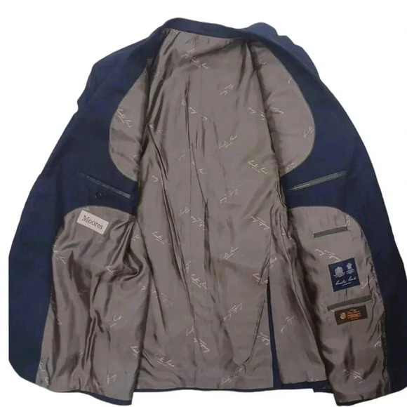 Austin Reed Signature Blue  Wool Blazer Size 46R - Picture 10 of 11